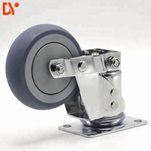 Damping Absorption Industrial 3 Inch Wheels Chromium Plating Tpr Rubber Material Swivel Lock Shock Casters